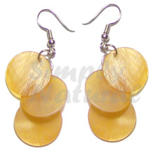 Dangling 3Pcs. Round 15mm Orange Hammershell