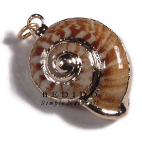Land snail shell molten gold metal jewelry