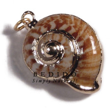 Land snail shell molten gold metal jewelry