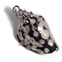 White canarium shell molten silver metal jewelry