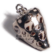 Arabic cunos shell molten silver metal pendant