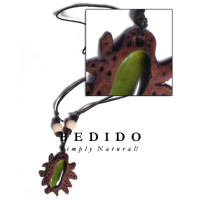 Clay bug gemstone tribal clay necklace