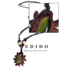 Clay bug gemstone tribal clay necklace