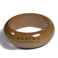 Golden Oak Tone Clear High Gloss Wood Bangle