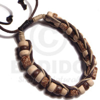 7-8mm Coconut Pukalet and Mahogany Cylinder Beads