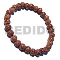 Beach Bum Natural Beads Bracelets Round Palmwood Wooden Beads Br