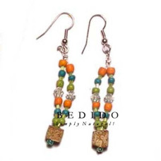 Natural Beads Dangling Earrings
