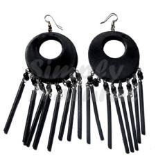 Dangling 50mm Round natural Black Wood with