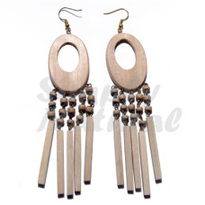 Dangling 45mmx30mm Oval Ambabawod Wood with 22mmx15mm