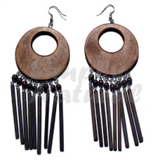 Dangling 50mm Round natural Black Wood with