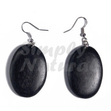 Dangling Oval 38mmx27mm natural Wood In Black