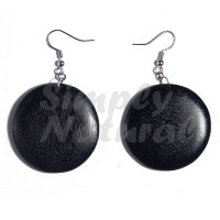 Dangling Round 32mm natural Wood In Black