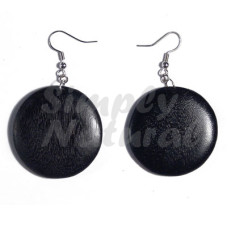 Dangling Round 32mm natural Wood In Black