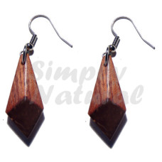 Dangling 30mmx13mm Wooden Earrings