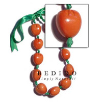 Kukui Nuts Natural Lei Necklace Wood Imitation