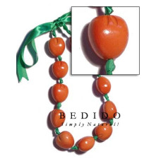 Kukui Nuts Natural Lei Necklace Wood Imitation