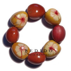 Kukui Nuts Natural Lei Necklace Wood Imitation